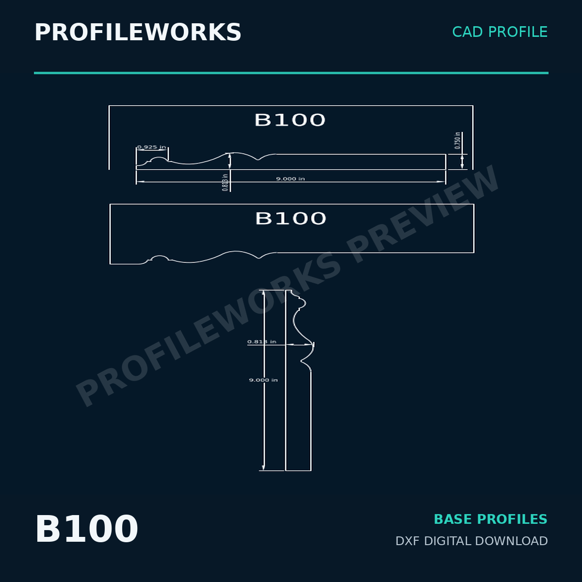 B100 Architectural Millwork CAD Profile