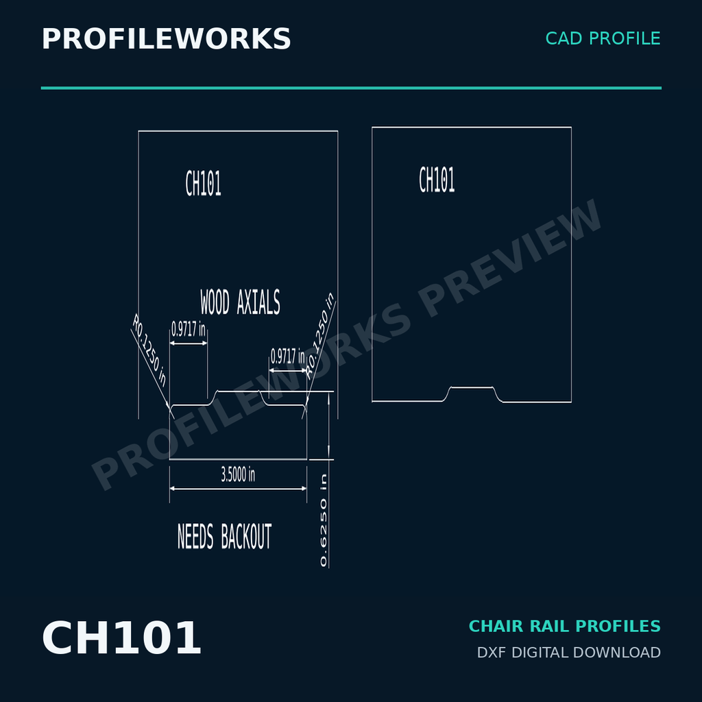 Complete Architectural Millwork CAD Profile Bundle — 25 DXF Drawings