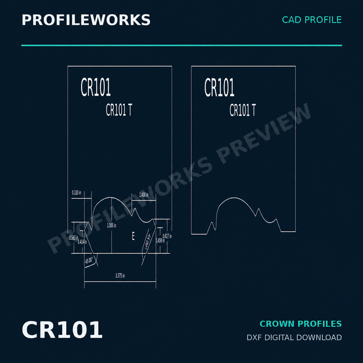 CR101 Architectural Millwork CAD Profile
