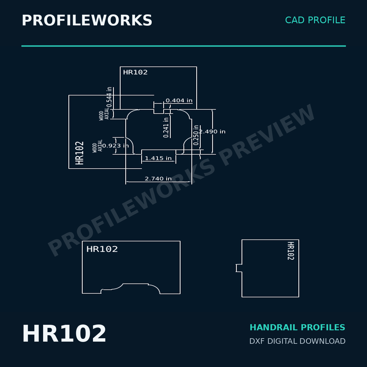 HR102 Architectural Millwork CAD Profile