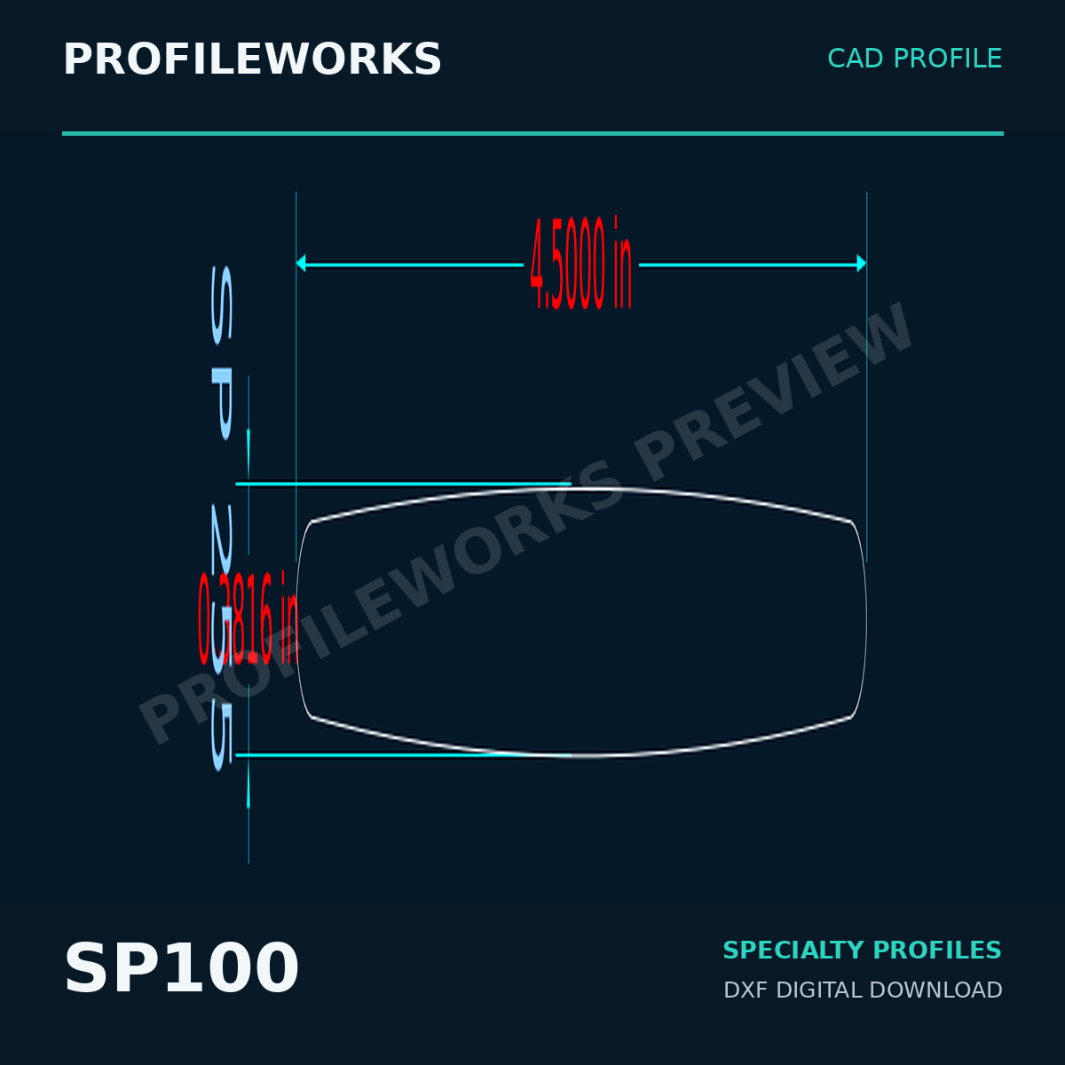 SP100 Architectural Millwork CAD Profile