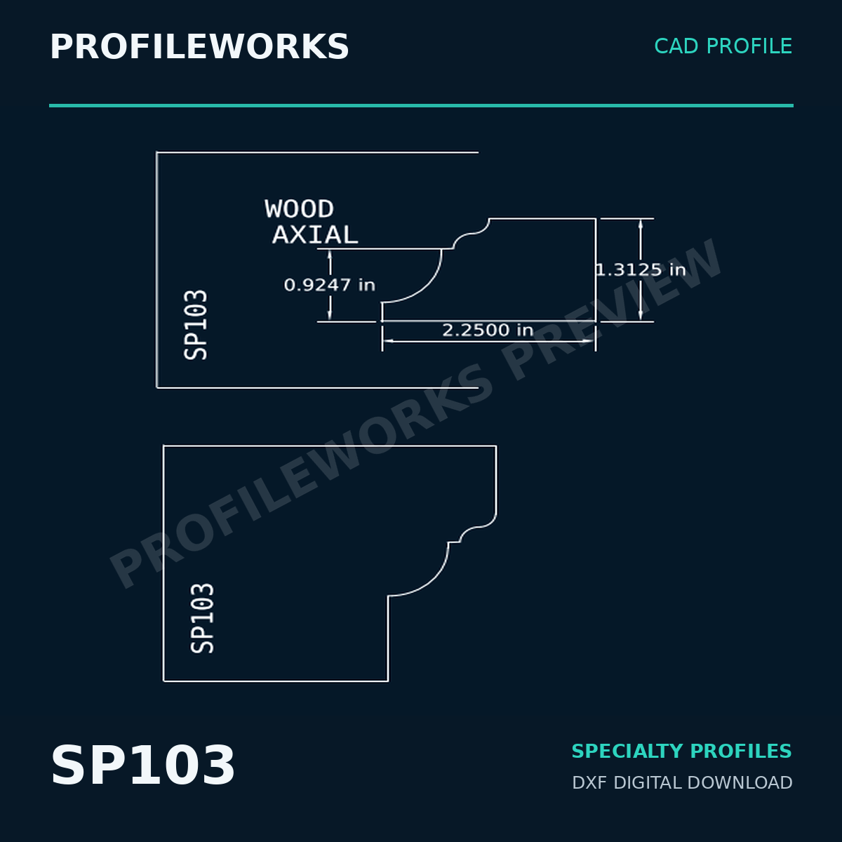 SP103 Architectural Millwork CAD Profile