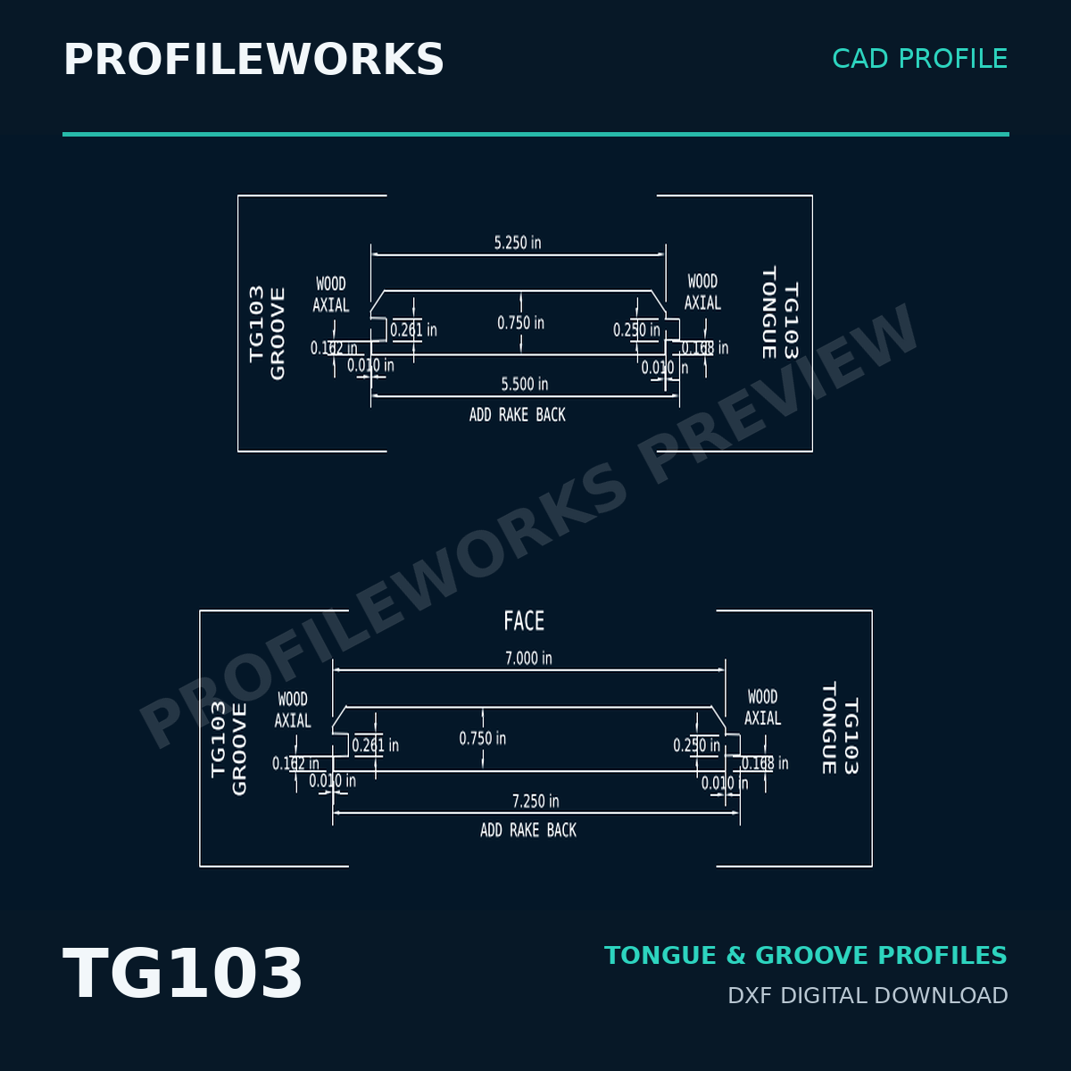 TG103 Architectural Millwork CAD Profile
