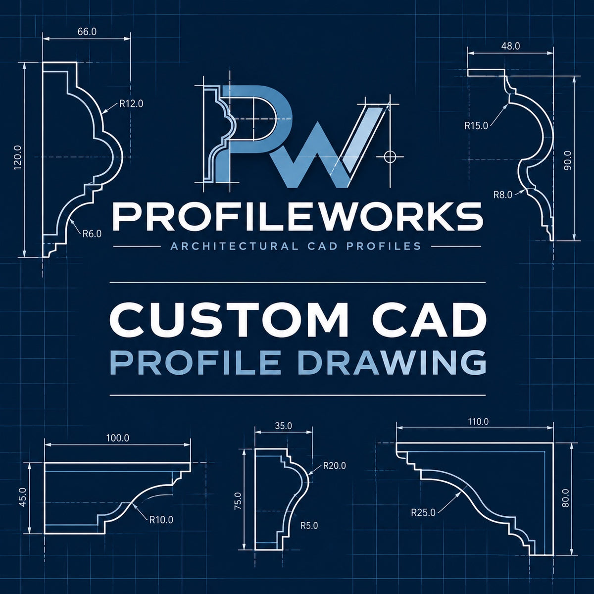Profileworks custom architectural millwork CAD profile drawing service